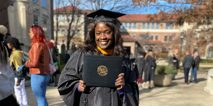 Hunter at her Purdue Global graduation