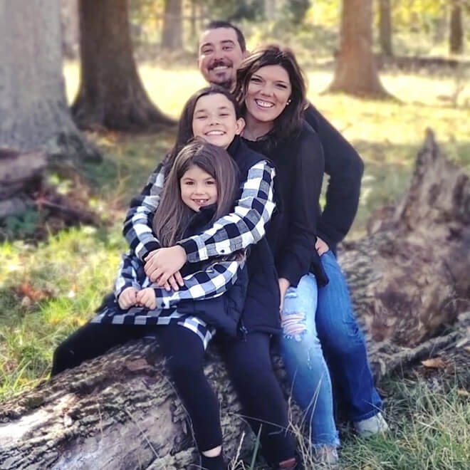 Tatman with her family.