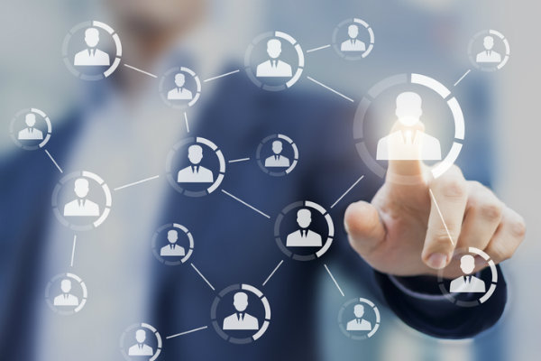 Professional networking image - concept of connections between business people
