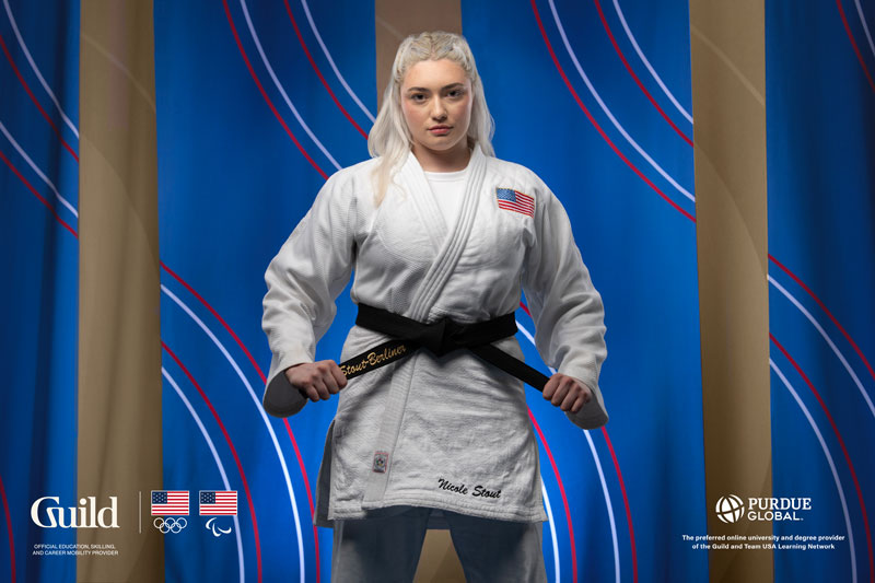 Nicole Stout in a judo outfit